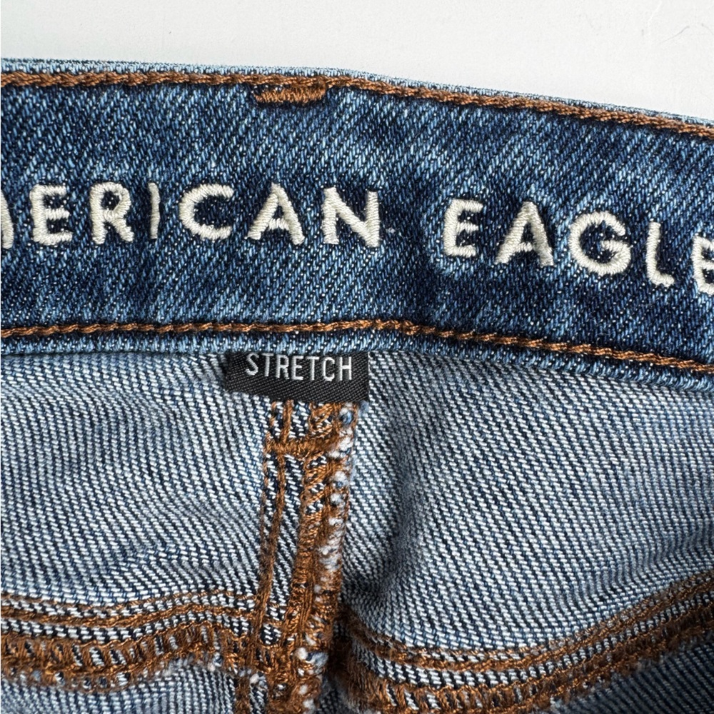 American Eagle Outfitters Ripped Blue Skinny Jeans mom jeans size 00 - Picture 3 of 5
